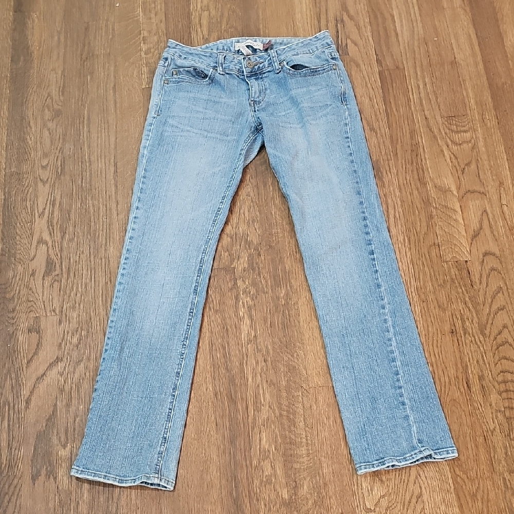Aeropostale Light Blue Straight Leg Jeans Sz 5 6 Comfy Worn Denim Boho Classic